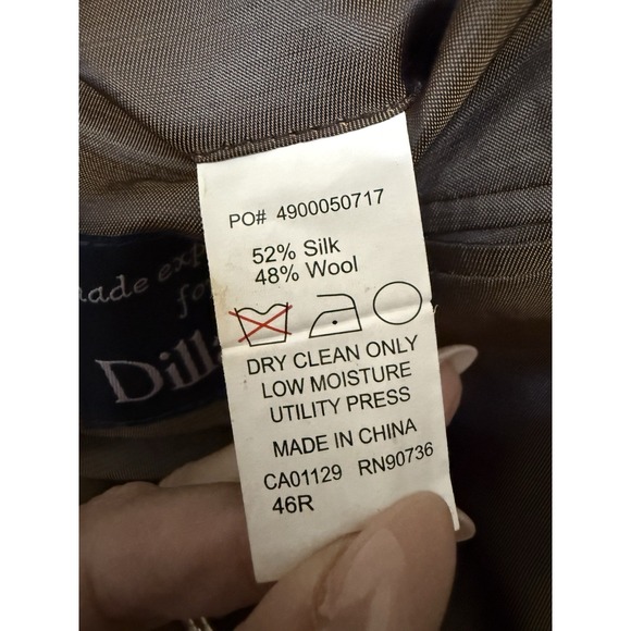 Ralph Lauren Silk Wool Blazer Sport Coat Brown Plaid 46R Made for Dillard's - Picture 5 of 6